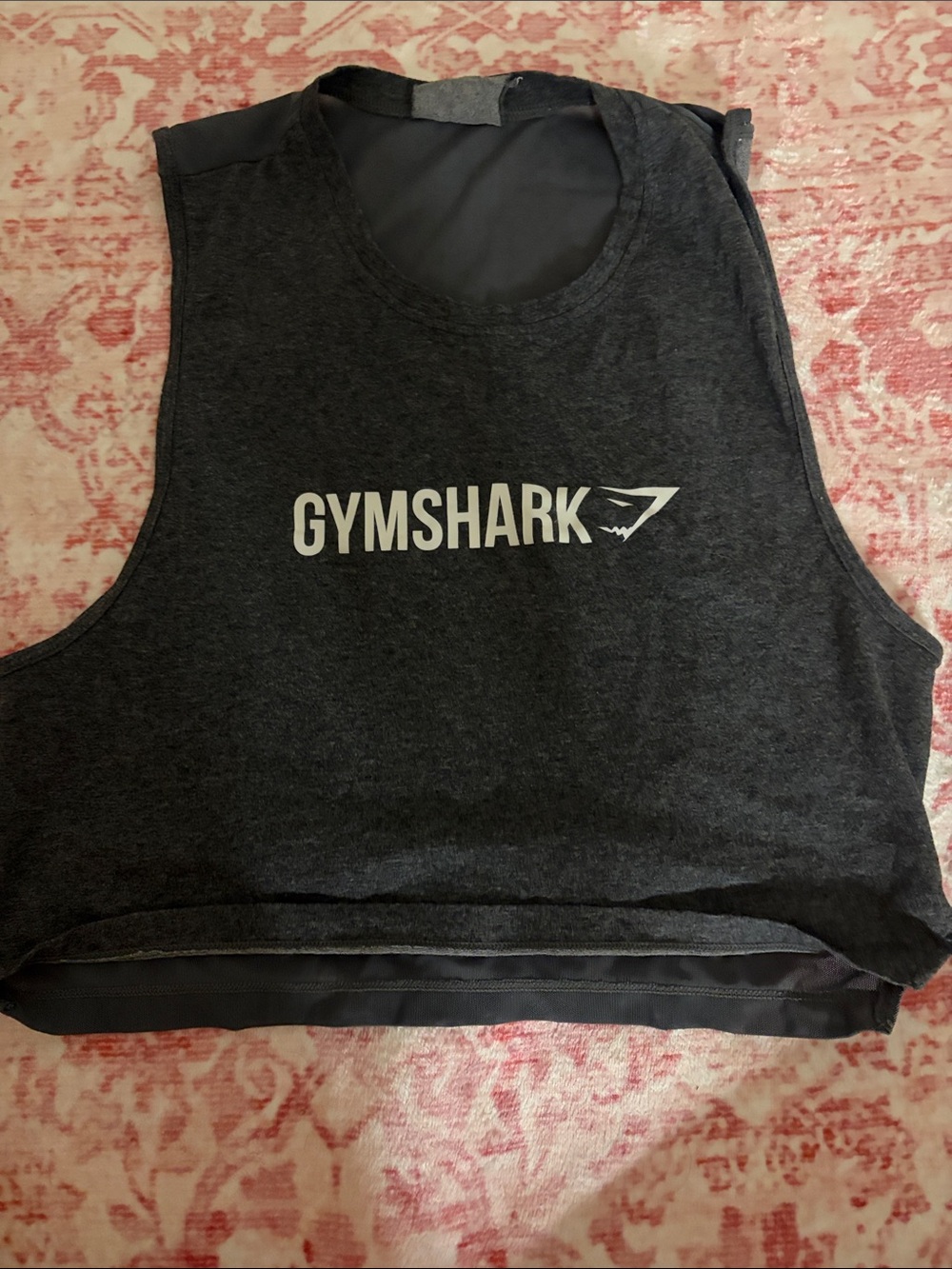 Gymshark Dark Charcoal Crop tank top with Logo